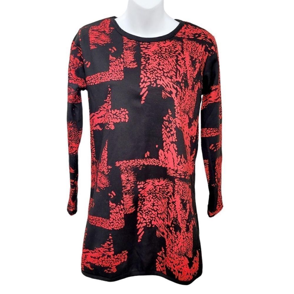 2/$20 Vintage Y2K Black & Red Fleece Top Blouse Size: M